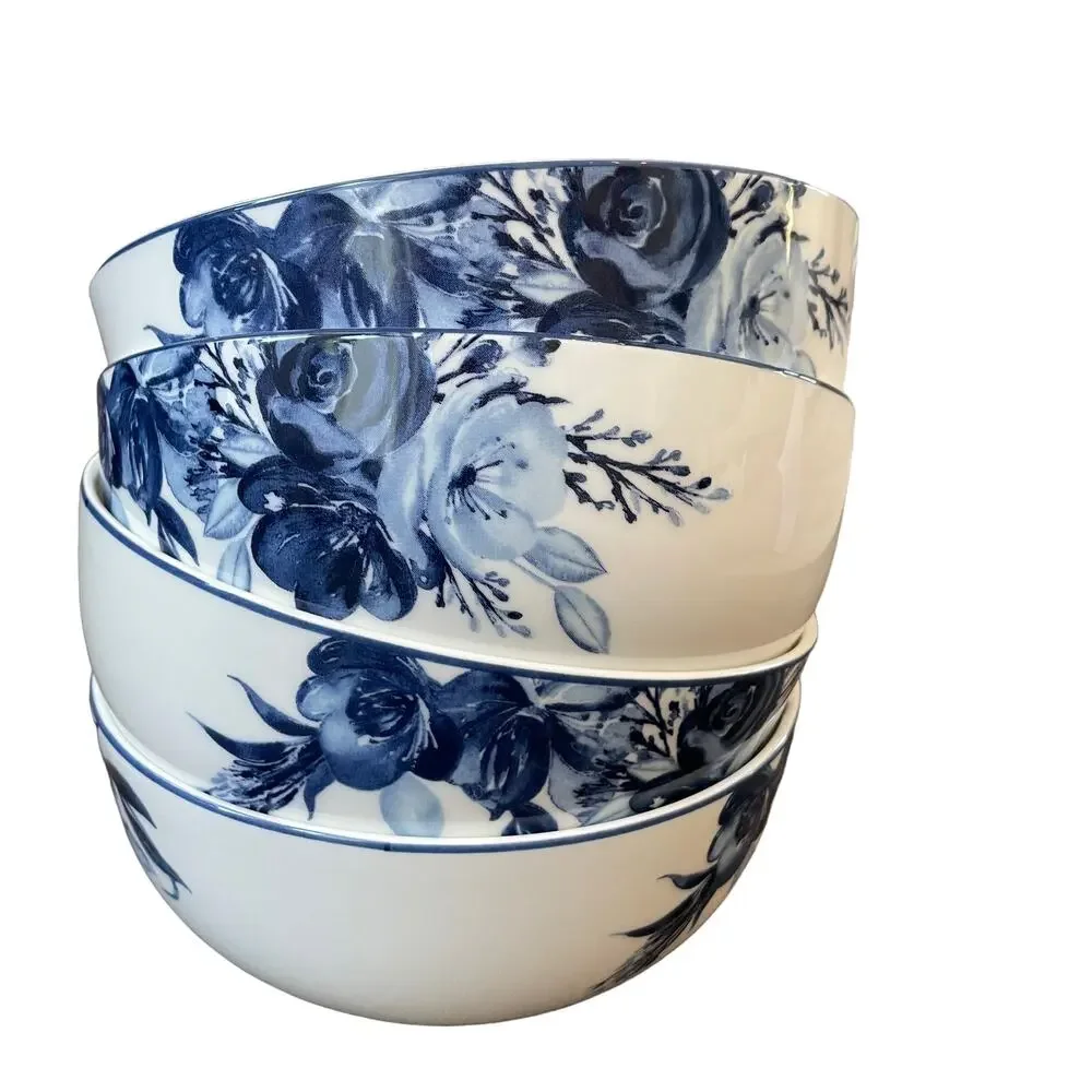 Mikasa Darcy Blue & White Floral Bone China 6